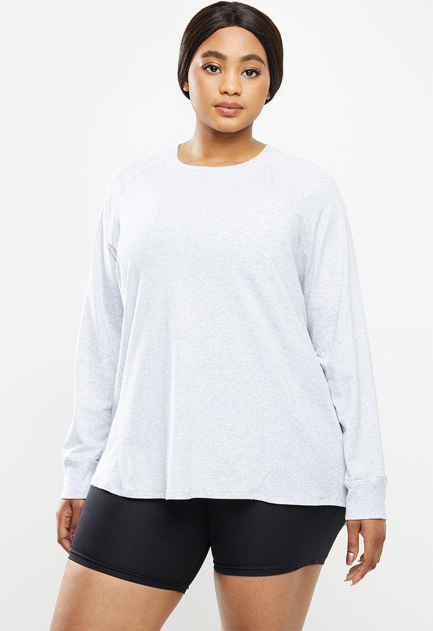 Cotton On - Curve active rib long sleeve top - grey