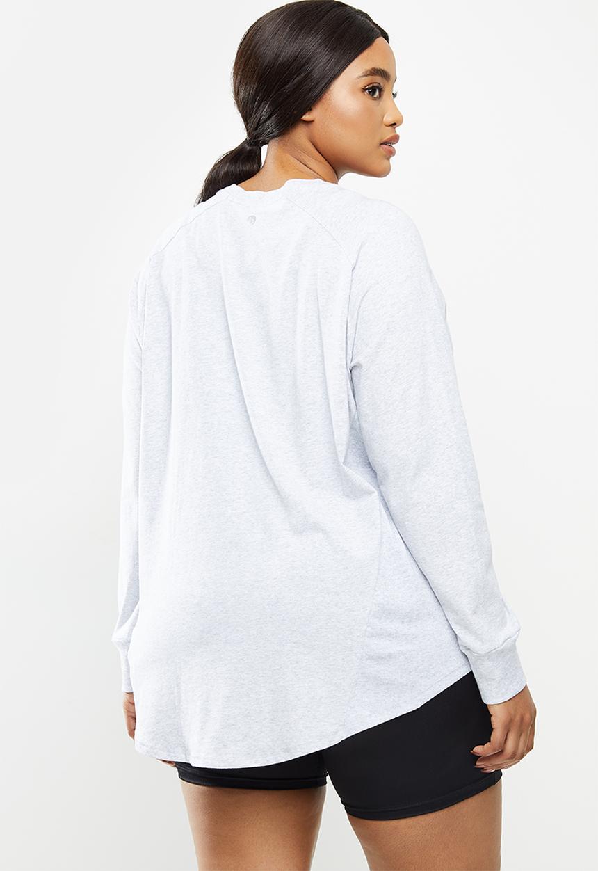 Cotton On - Curve active rib long sleeve top - grey