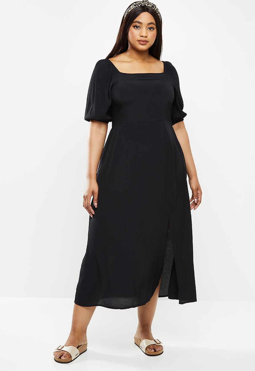 Cotton On - Curve woven sienna midi dress - black