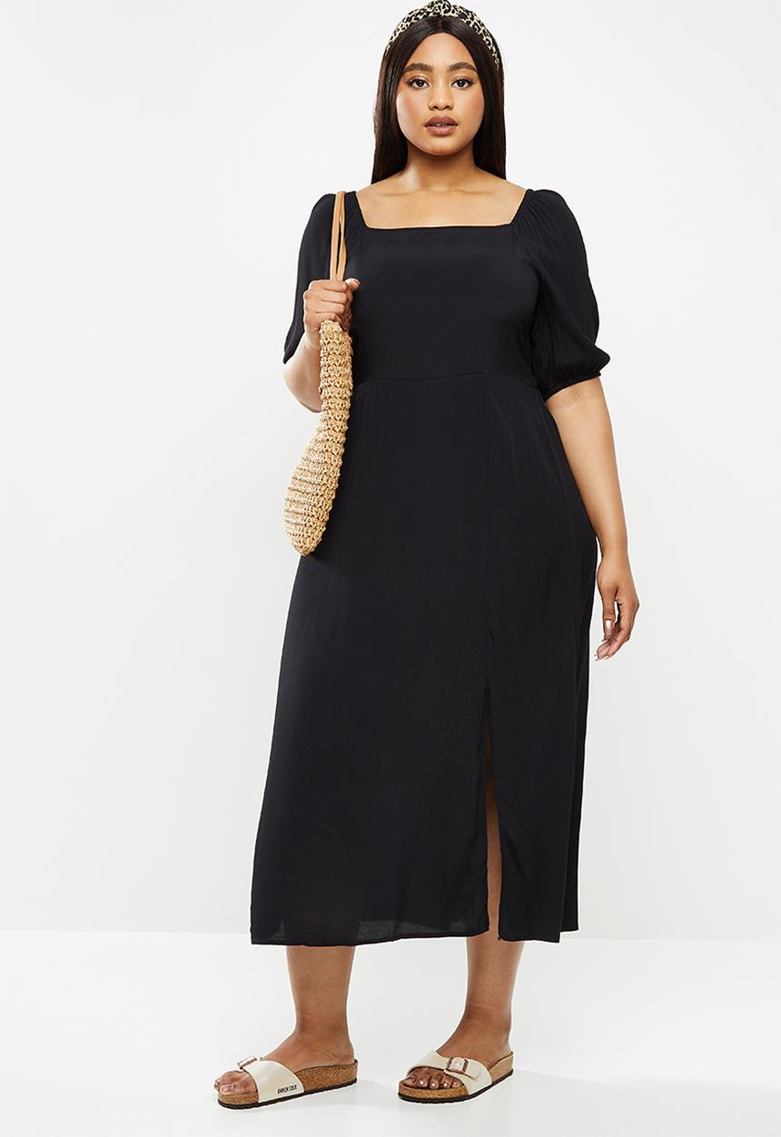 Cotton On - Curve woven sienna midi dress - black