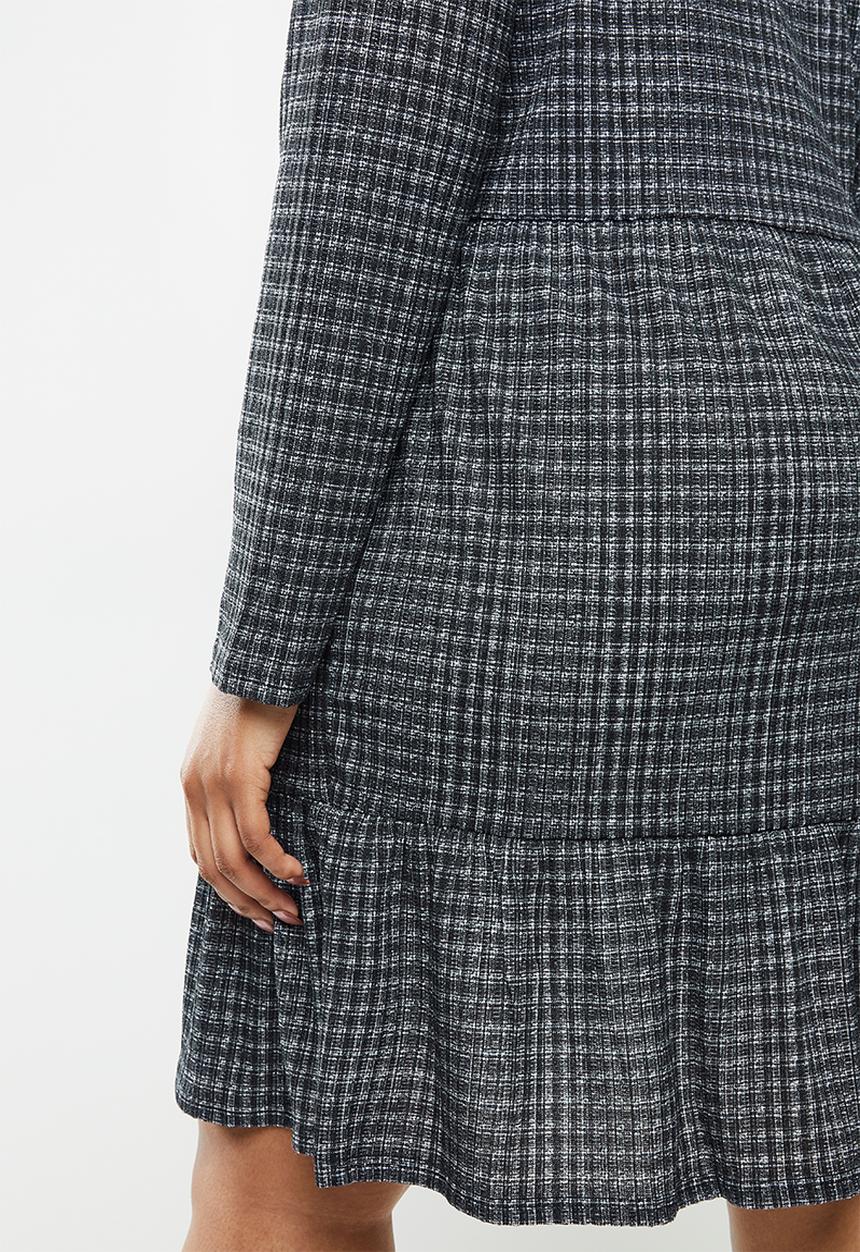 Cotton On - Curve baby doll dress - celia check black