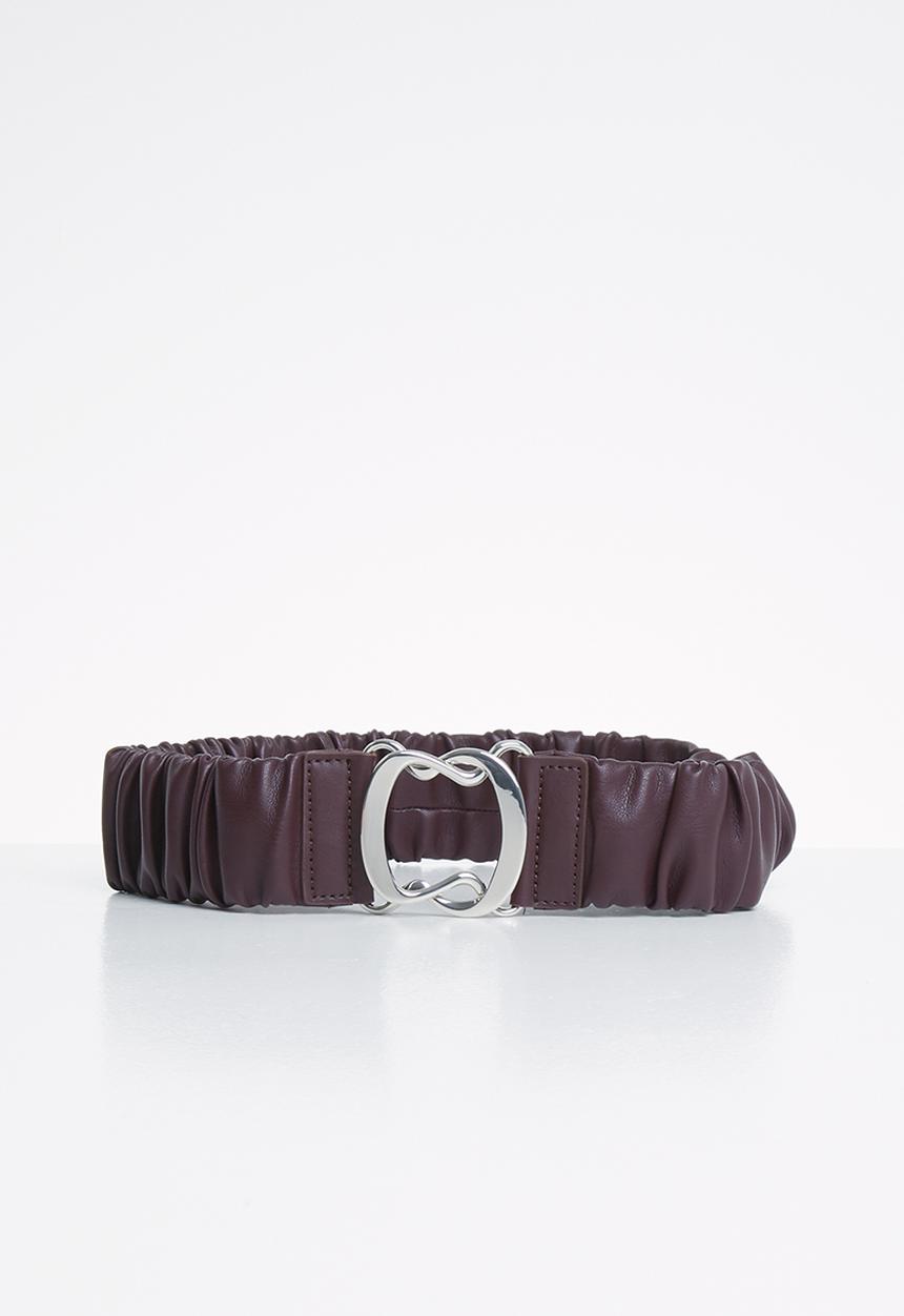 MANGO - Belt gather -  burgundy