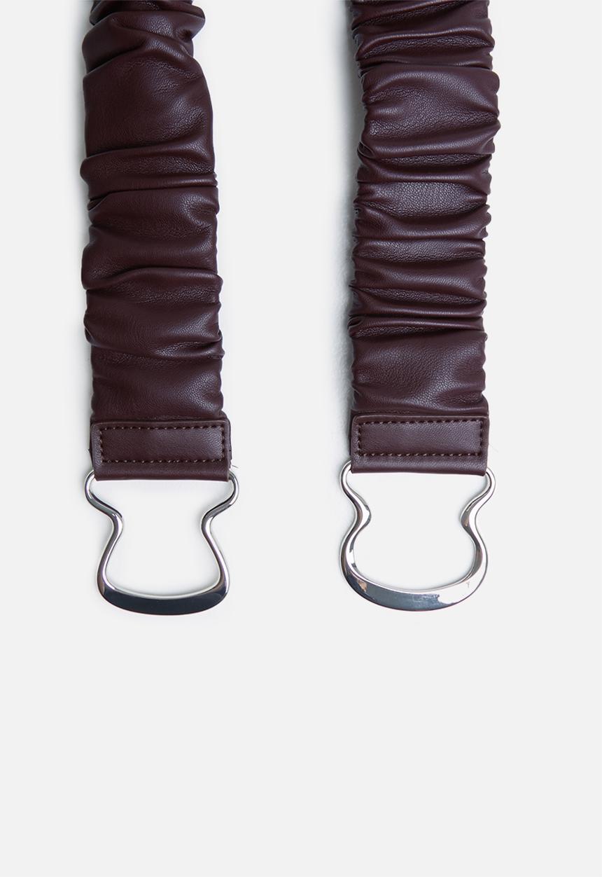 MANGO - Belt gather -  burgundy