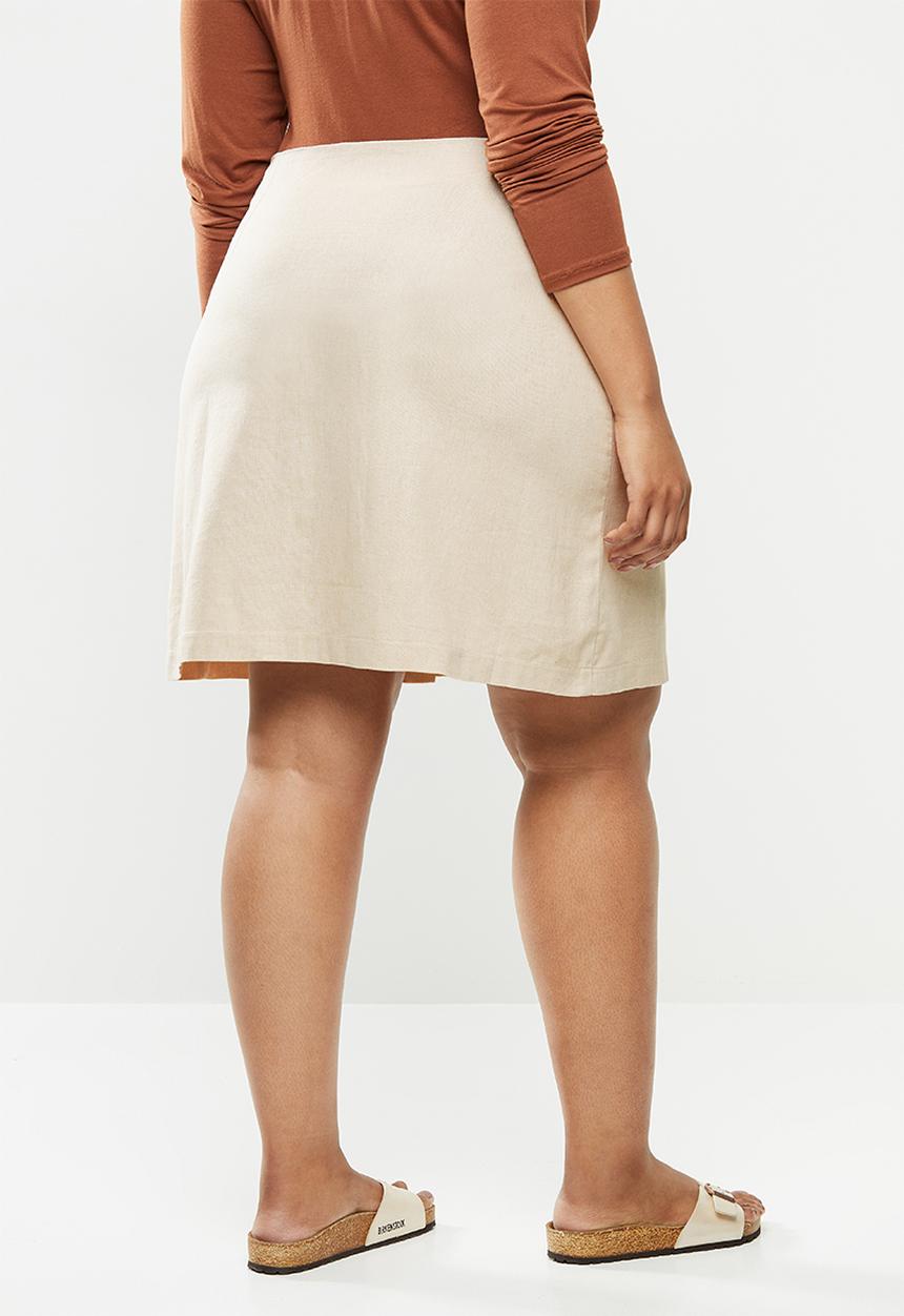 Blake - Button down aline mini skirt - neutral
