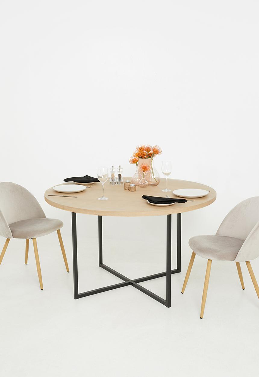 Sixth Floor - Round oak veneer dining table - natural