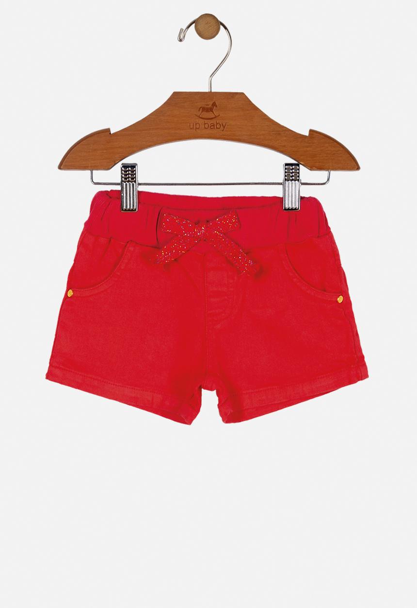 UP Baby - Girls twill shorts - red