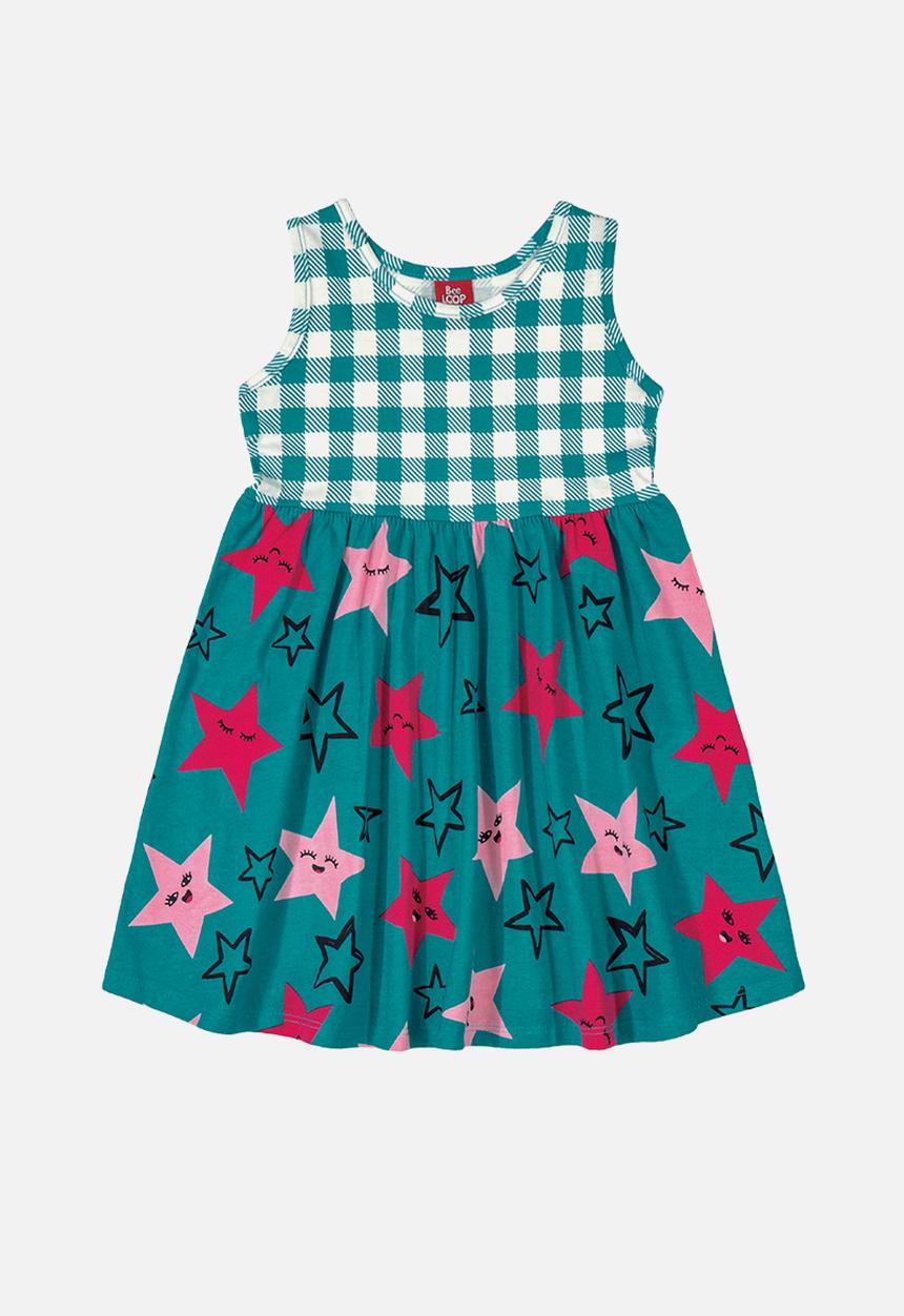 Bee Loop - Girls check & floral dress - multi 