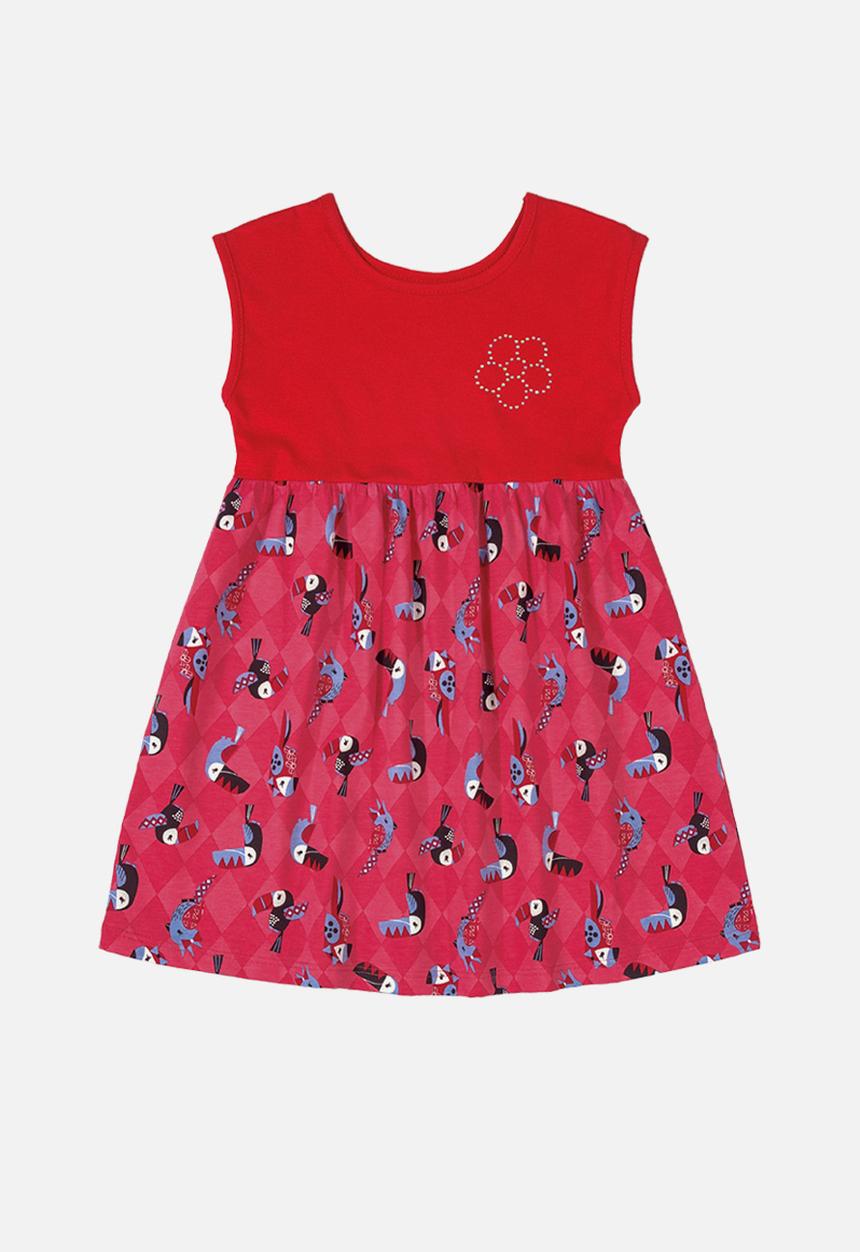 Bee Loop - Girls sleeveless printed dress - red