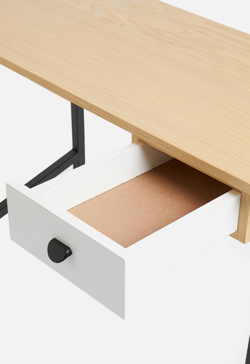 Sixth Floor - Cuba desk in oak veneer - black & neutral 