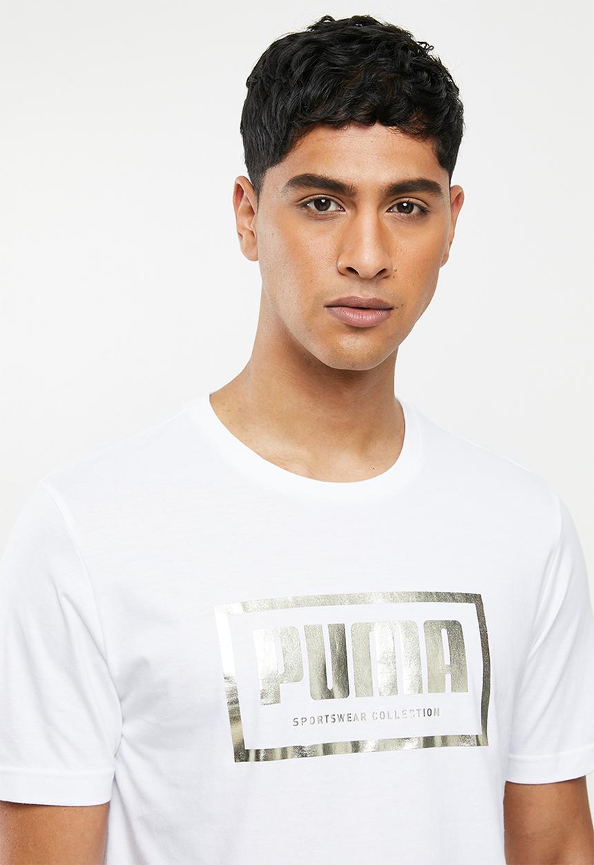 PUMA - Gold graphic tee - puma white