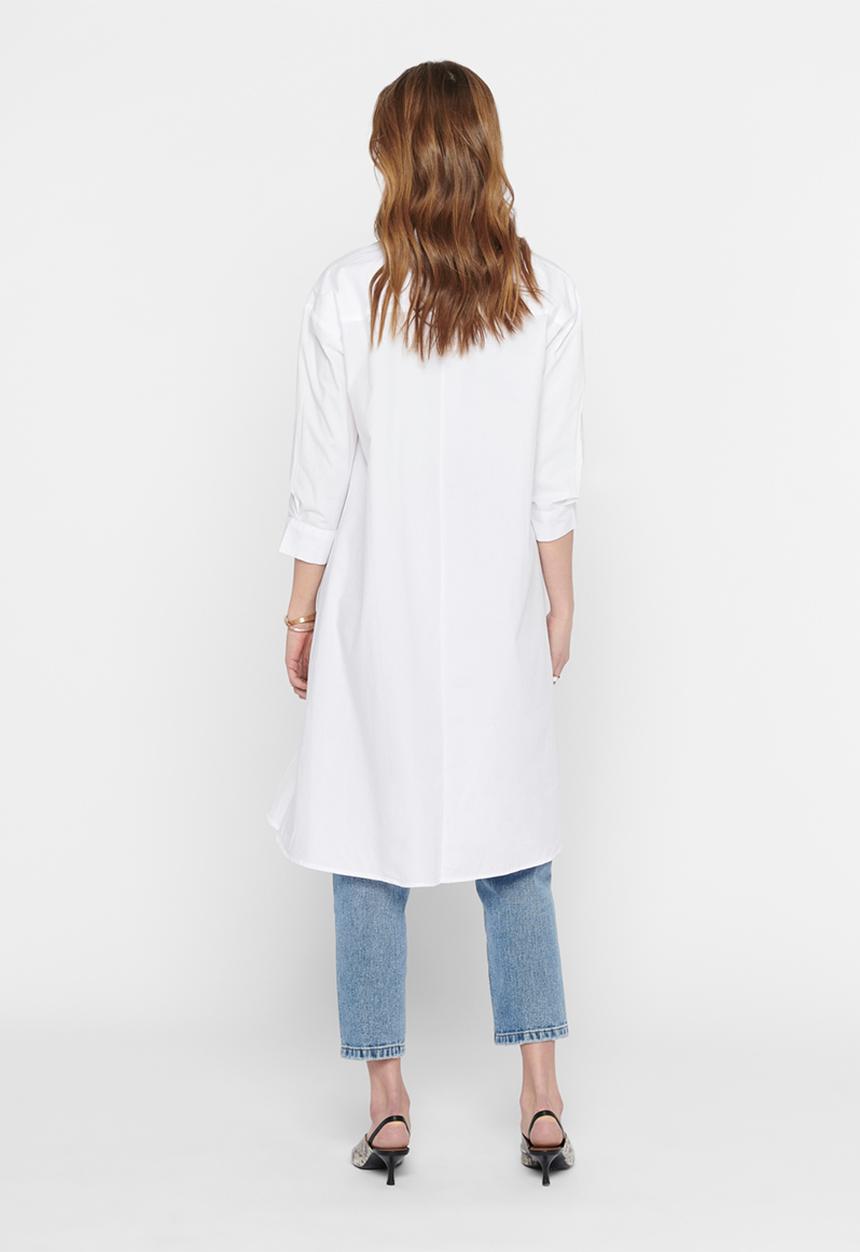 Jacqueline de Yong - Sif long sleeve denim shirt dress - white
