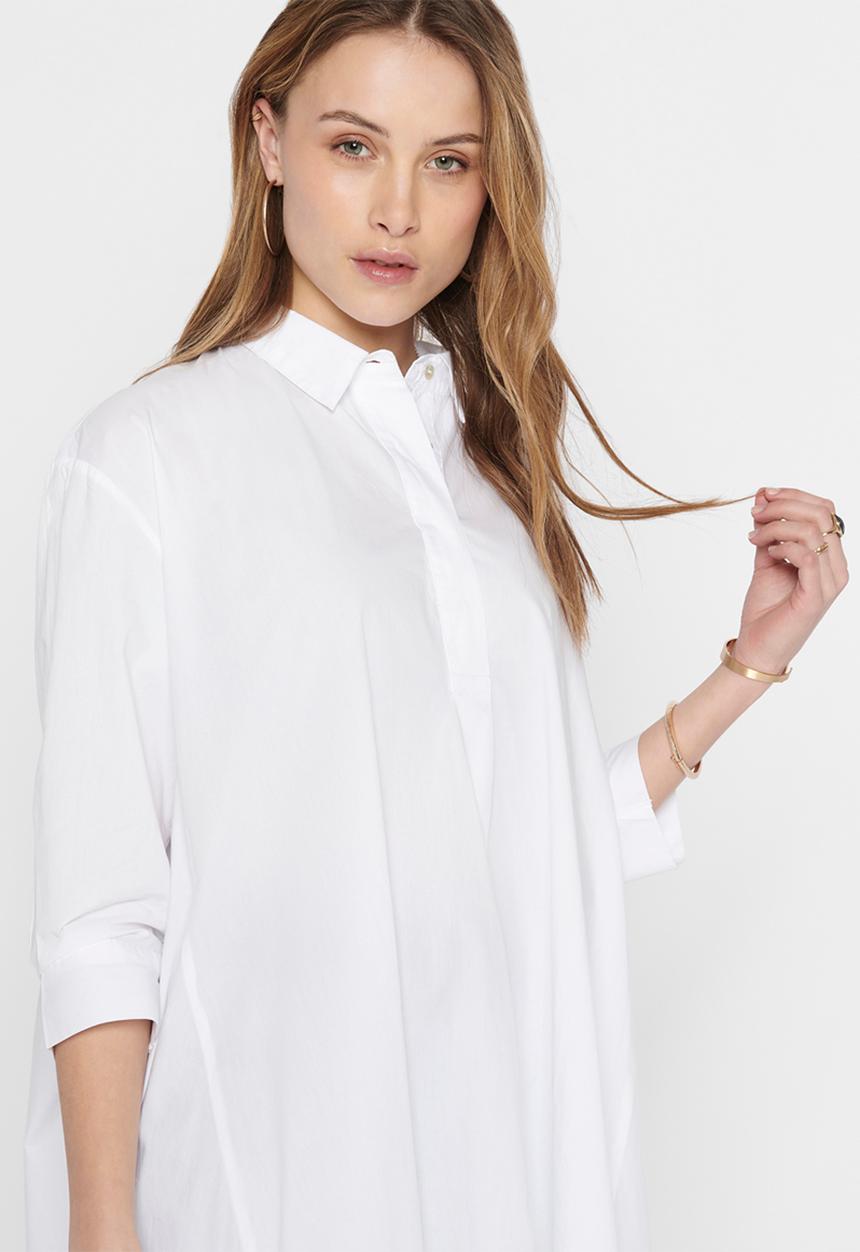 Jacqueline de Yong - Sif long sleeve denim shirt dress - white