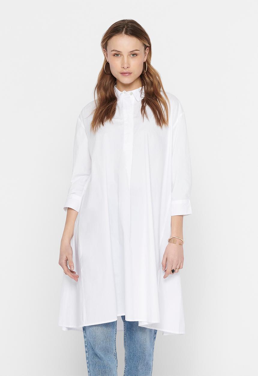 Jacqueline de Yong - Sif long sleeve denim shirt dress - white