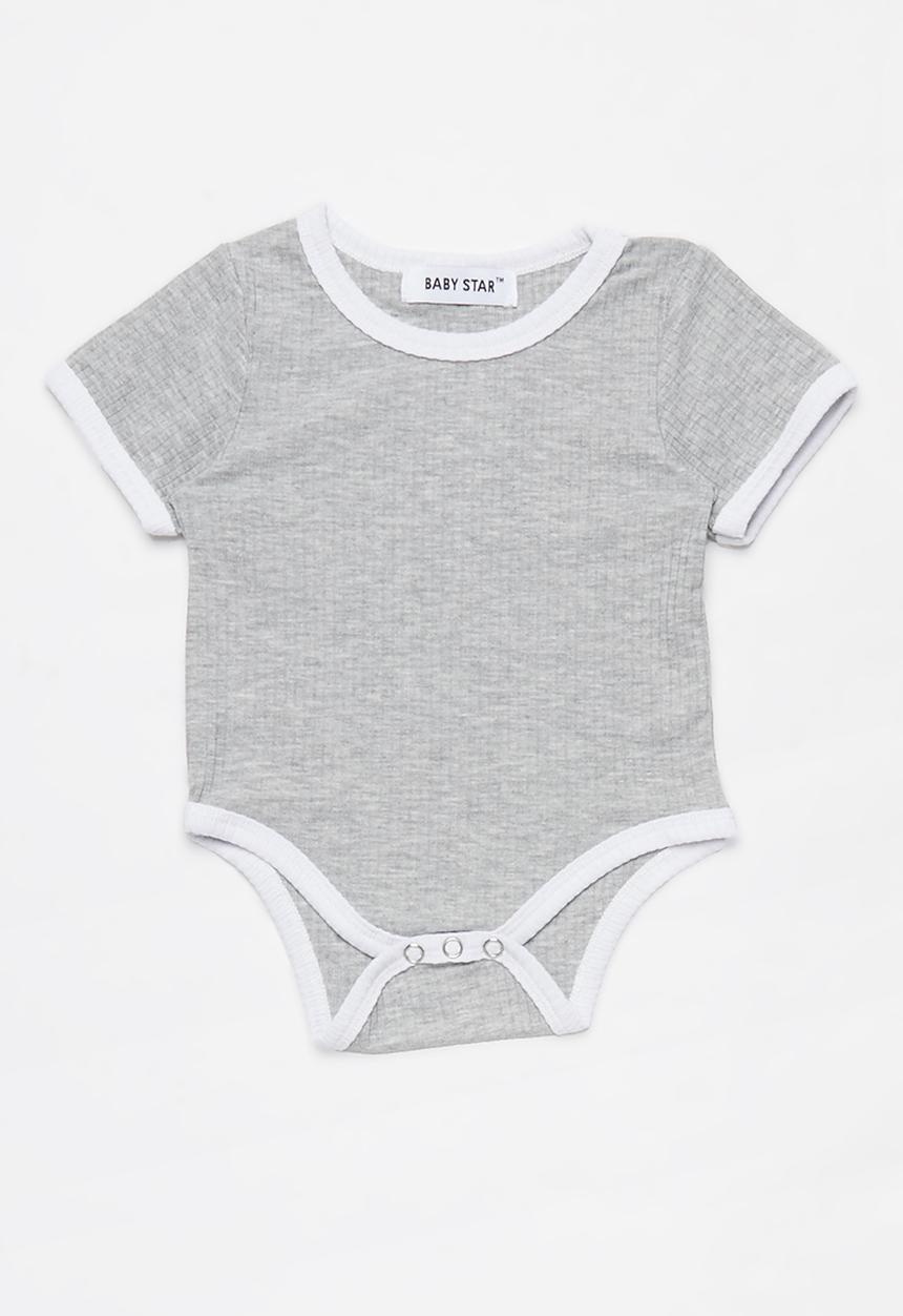 Baby Star - 2 piece ribbed set - grey