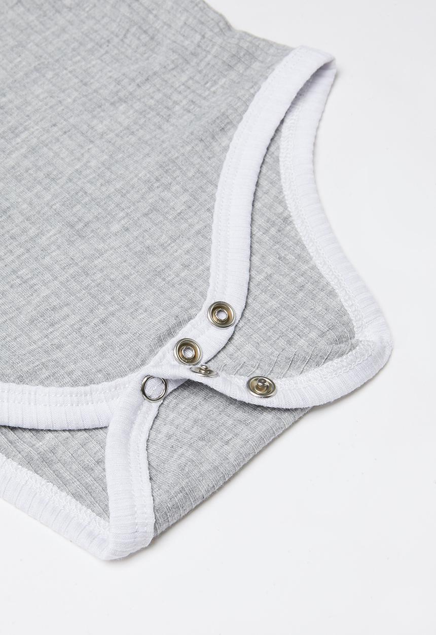 Baby Star - 2 piece ribbed set - grey