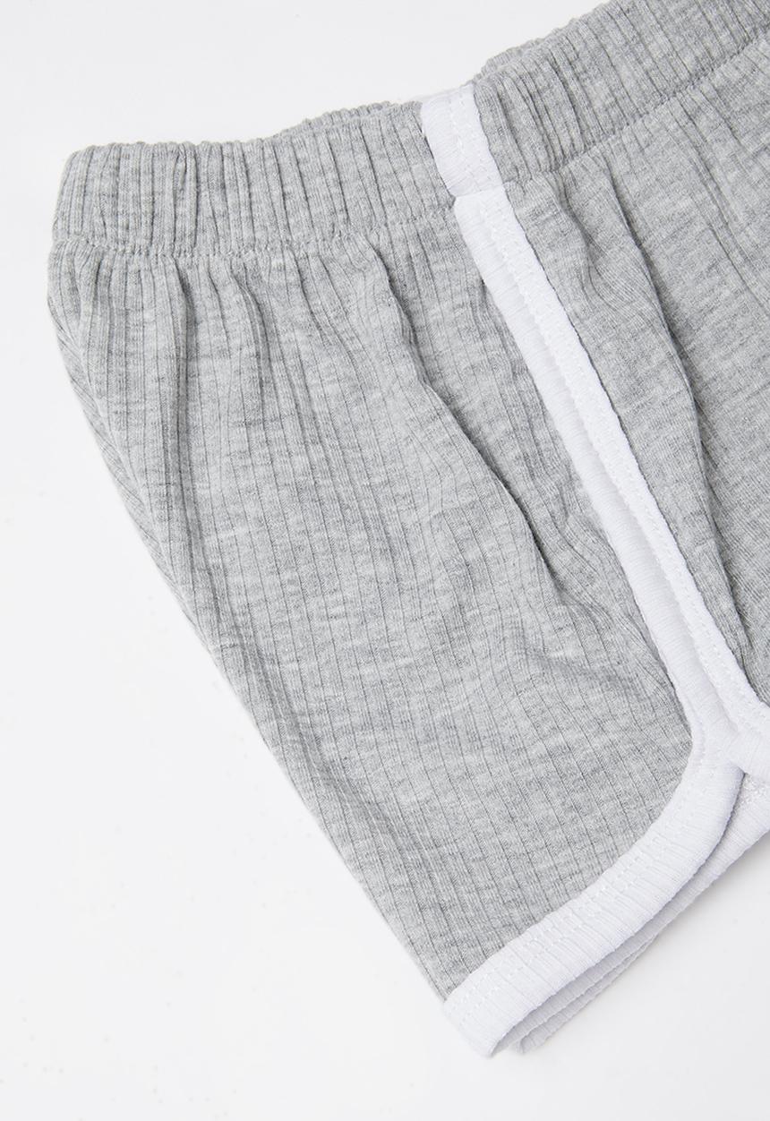 Baby Star - 2 piece ribbed set - grey