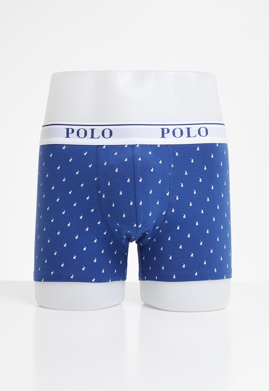 POLO - Reid all over print knit boxer - blue