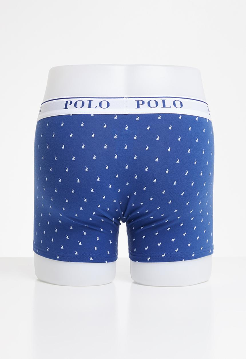 POLO - Reid all over print knit boxer - blue