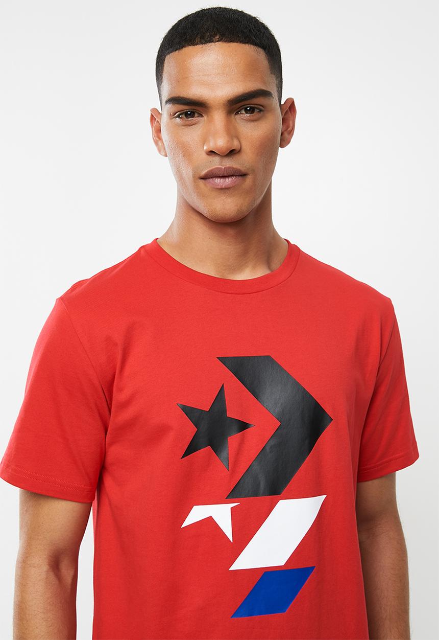 Converse - Converse repeated star chevron tee - red