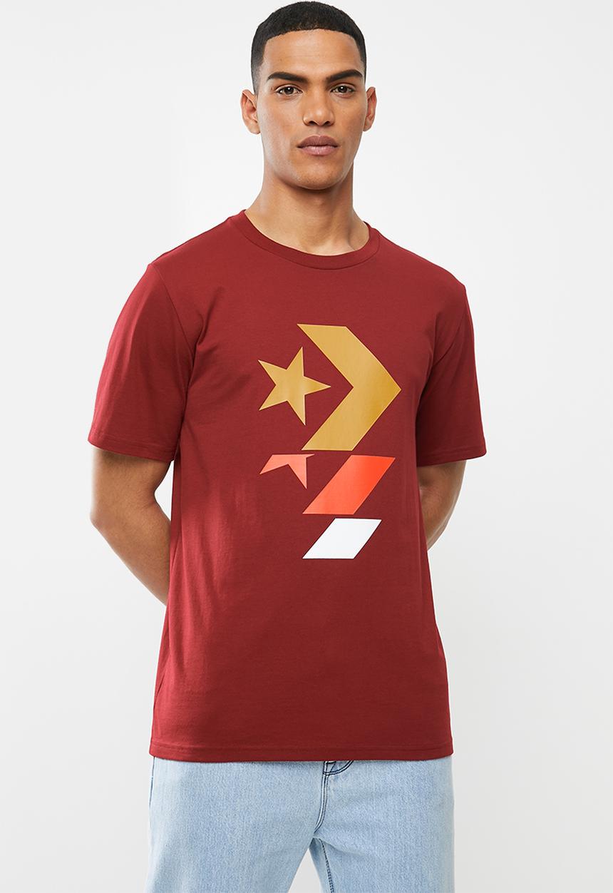 Converse - Converse repeated star chevron tee - burgundy