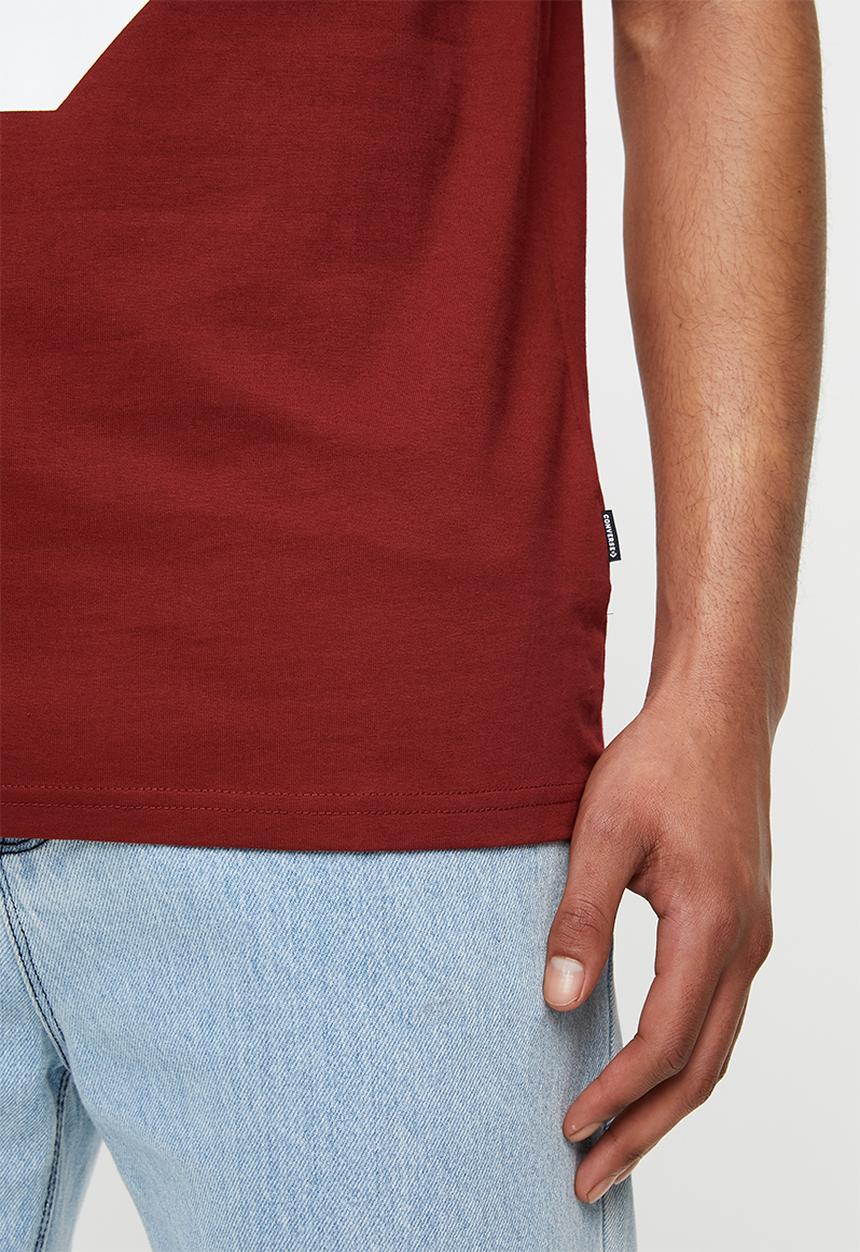 Converse - Converse repeated star chevron tee - burgundy