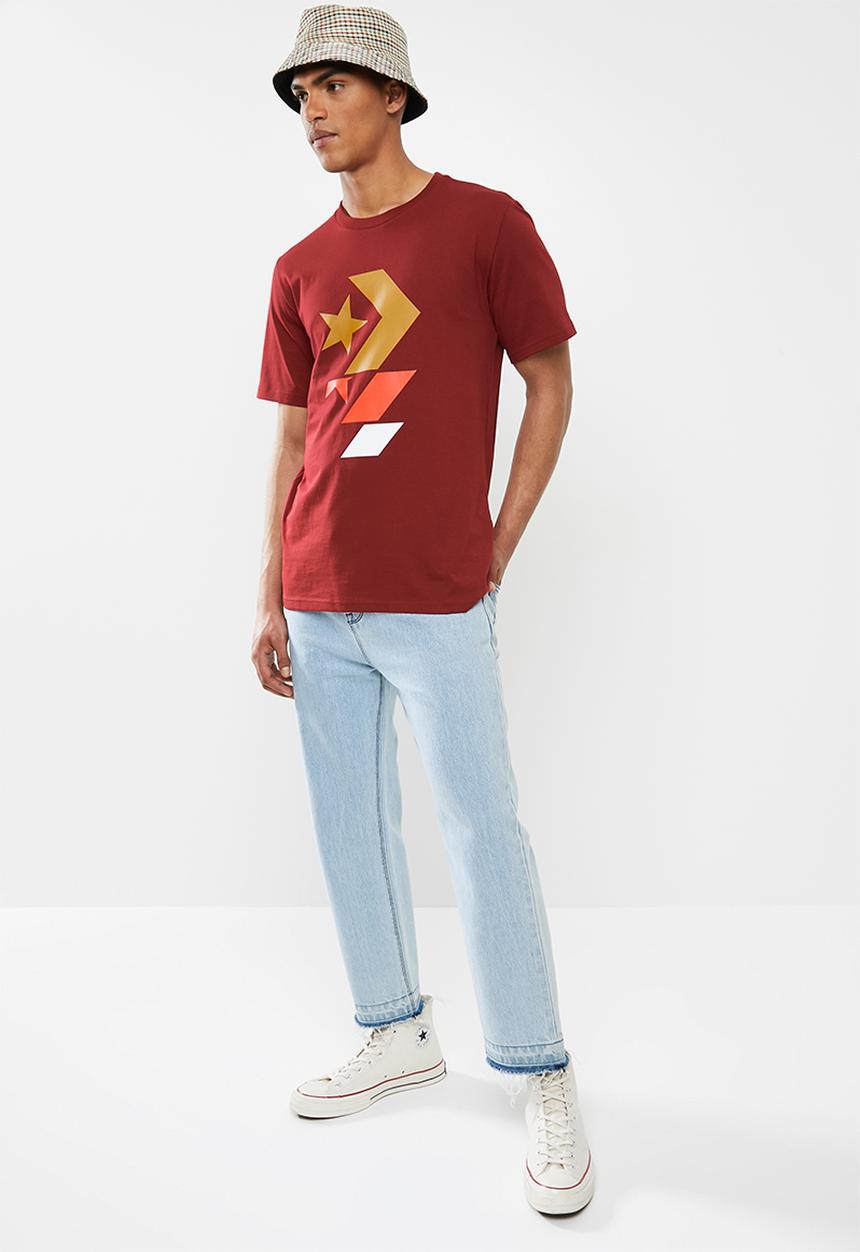 Converse - Converse repeated star chevron tee - burgundy