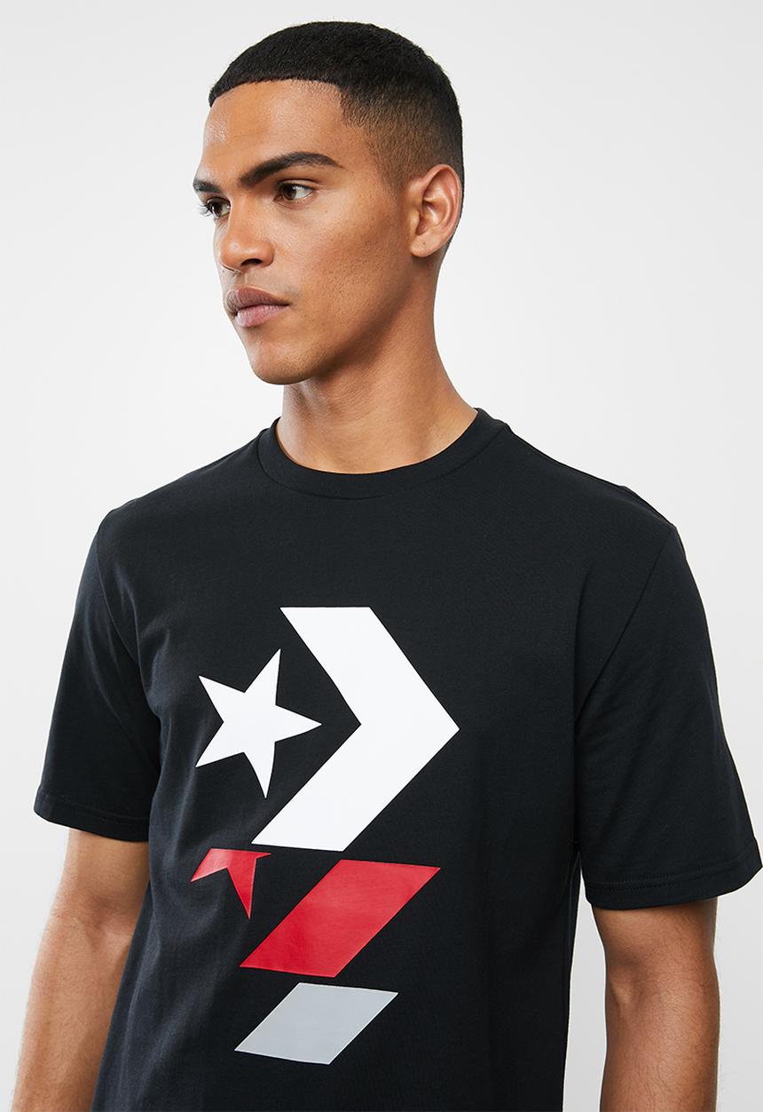 Converse - Converse repeated star chevron tee - black