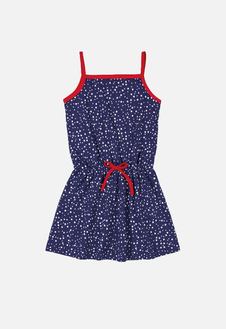 Bee Loop - Girls printed playsuit - navy & red
