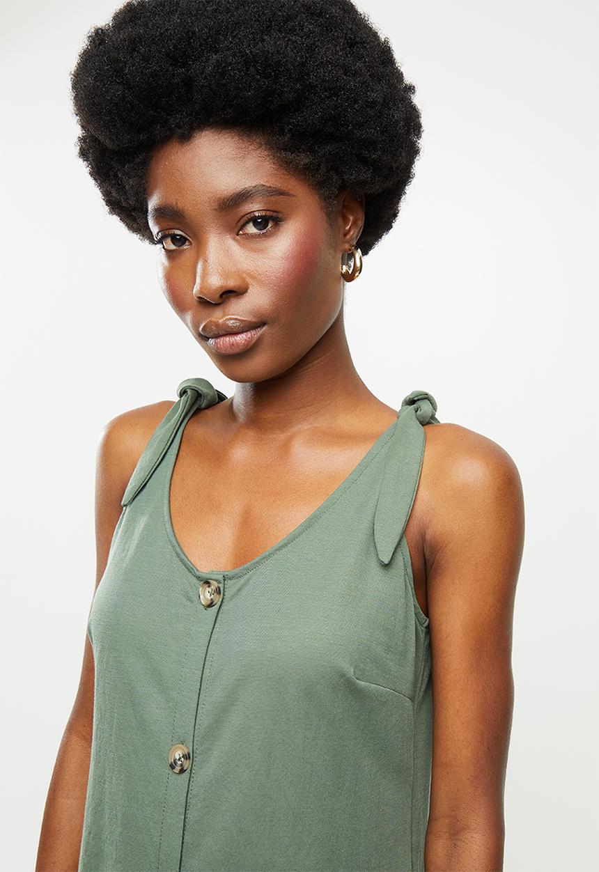 Vero Moda - Petra sleeveless calf dress - olive