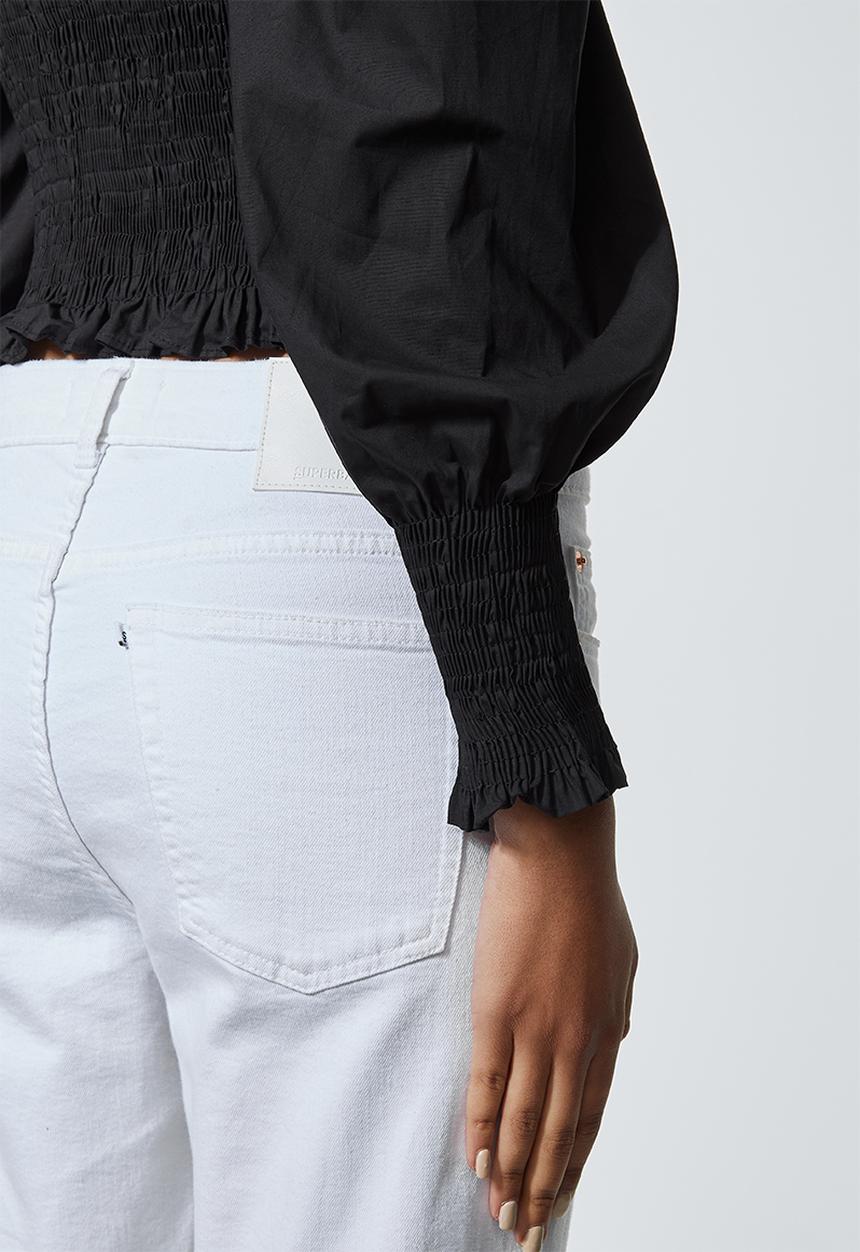 Superbalist - Puff sleeve shirred blouse - black