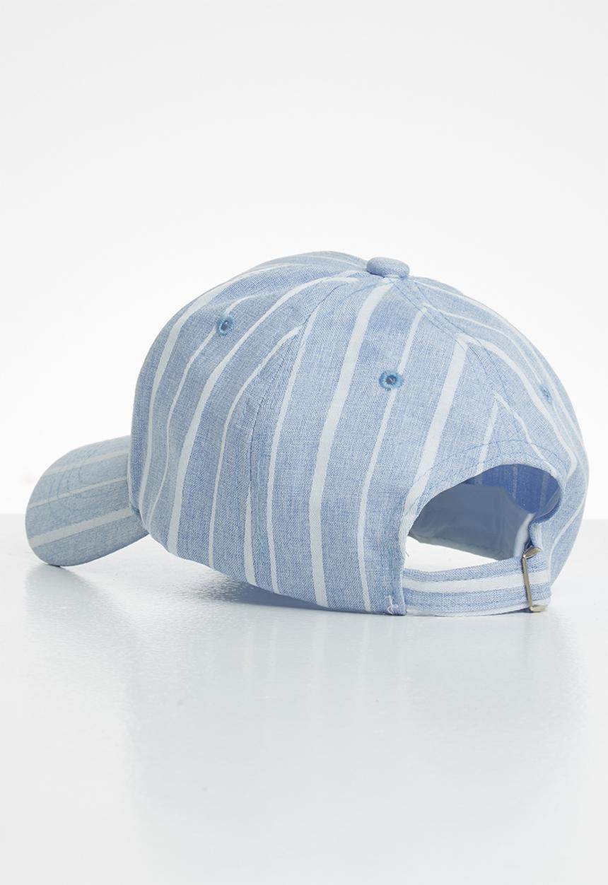 Superbalist - Pinstripe peak cap - blue & white