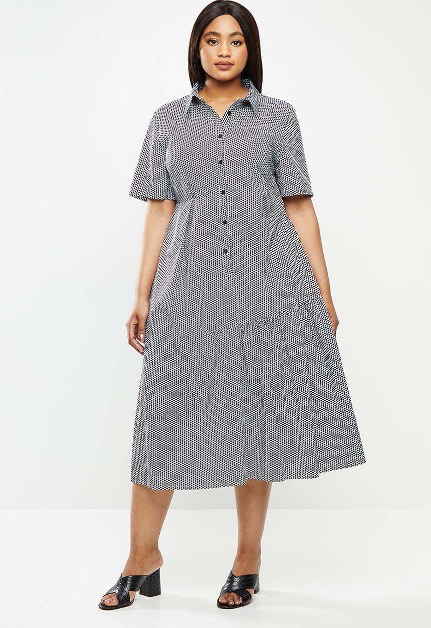 AMANDA LAIRD CHERRY - Plus kuhlanga dress - black & white