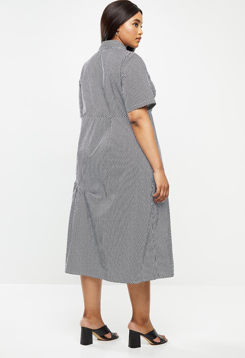 AMANDA LAIRD CHERRY - Plus kuhlanga dress - black & white