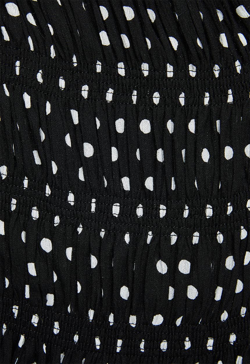 Superbalist - Shirred square neck top - black & white 