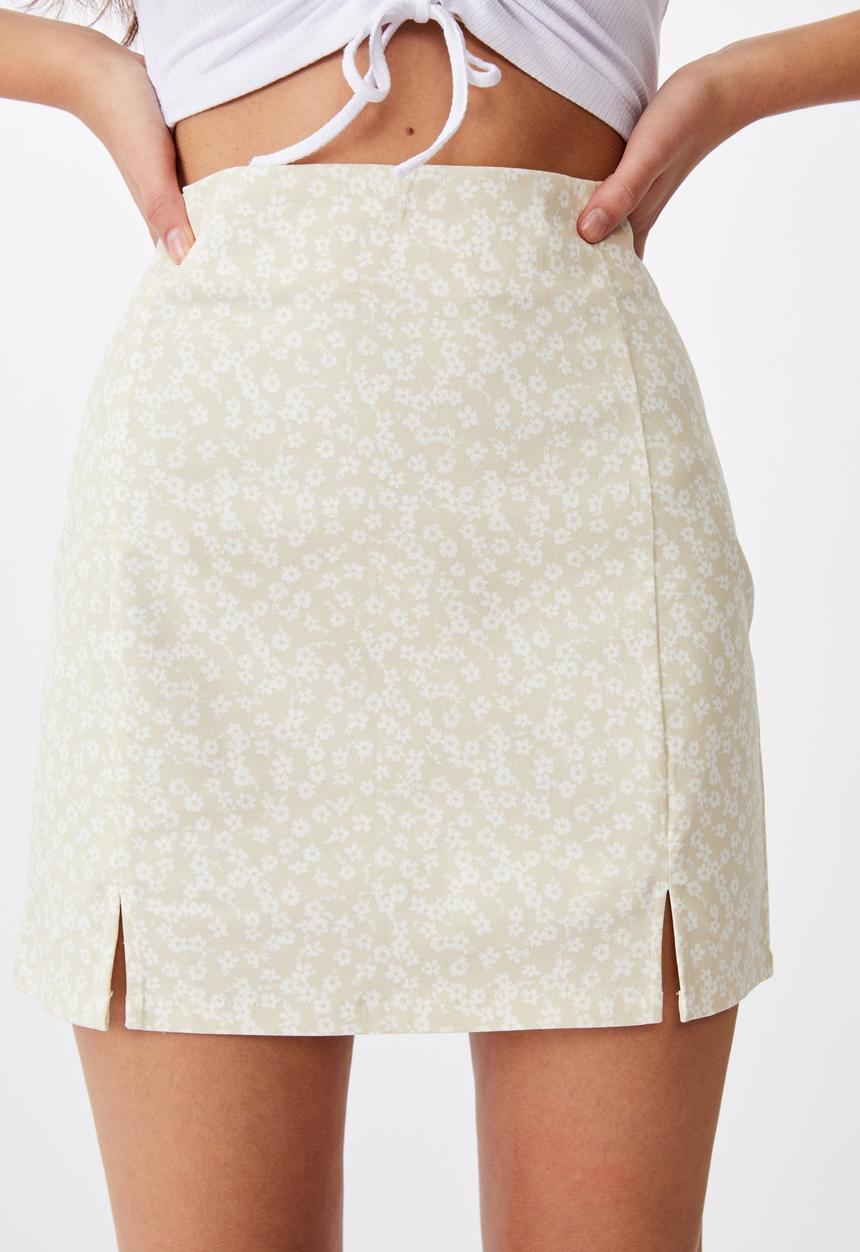 Factorie - Double split mini skirt - fog kita floral