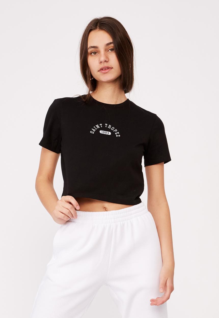 Factorie - Fitted graphic T-shirt - black