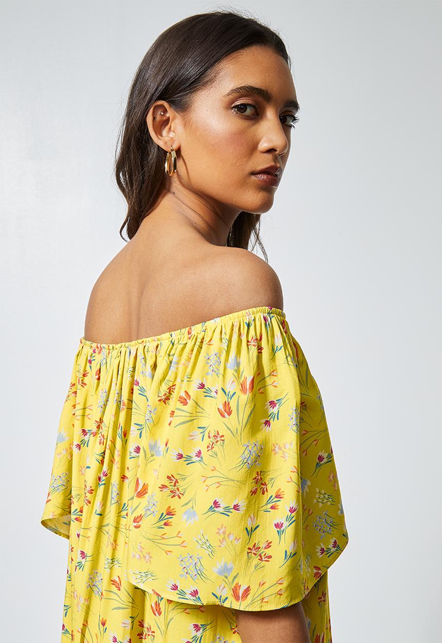 Superbalist - Flute slv trapeze dress -  yellow