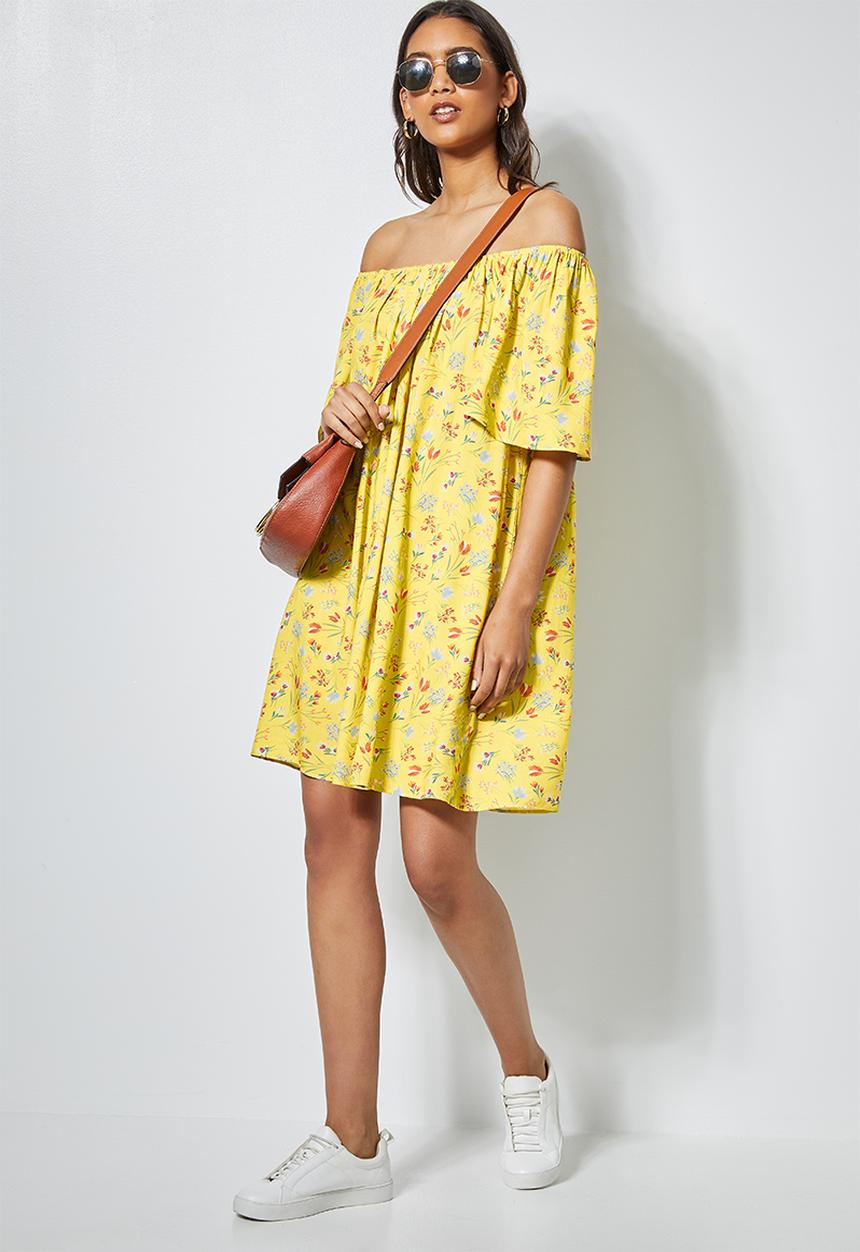 Superbalist - Flute slv trapeze dress -  yellow