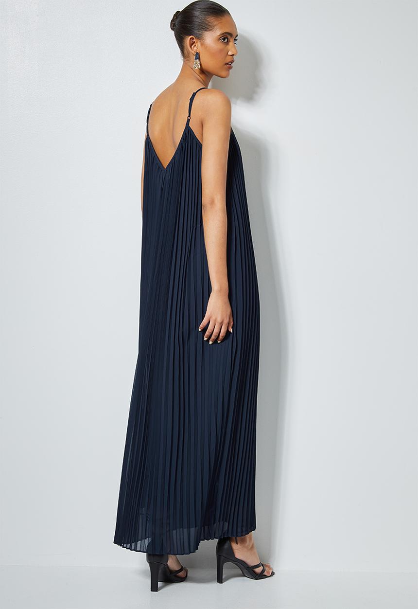 Superbalist - V-neck strappy pleated maxi dress - deep teal