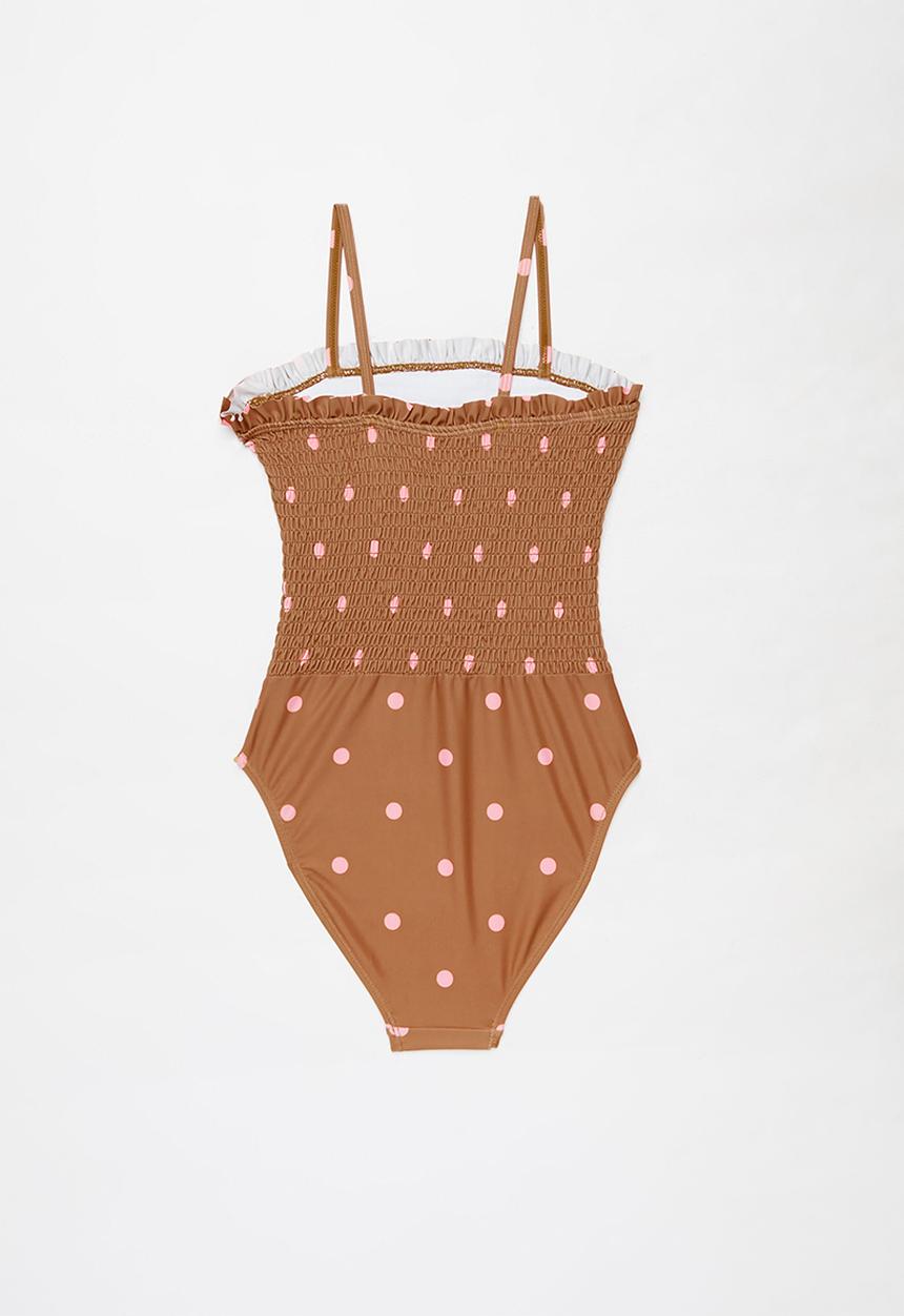 Free by Cotton On - Hailee shirred one piece - amber brown