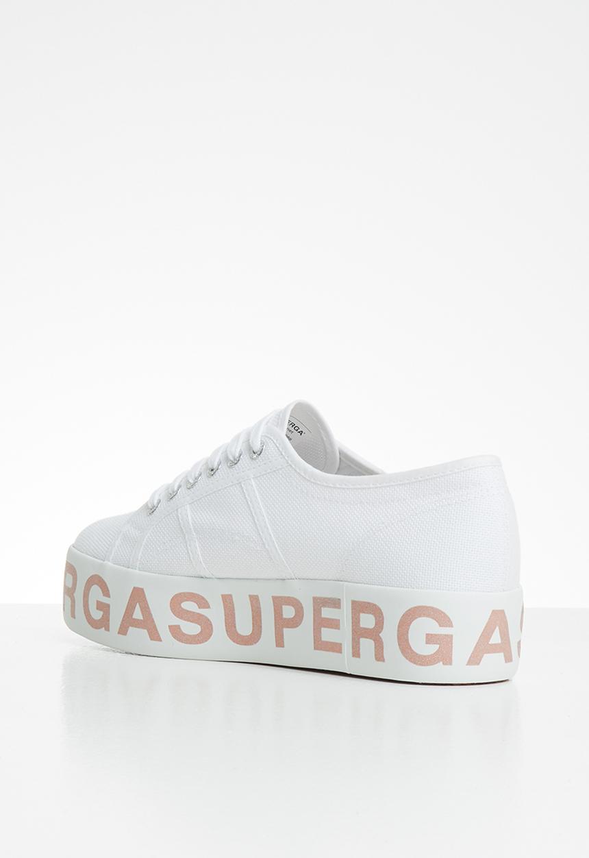 SUPERGA - 2790 Glitter lettering platform - white bronze