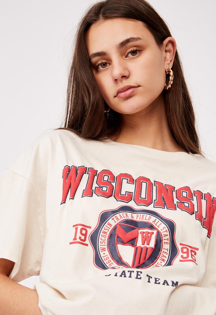 Factorie - Super relaxed graphic tee - washed ivory