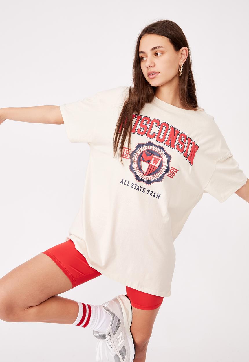Factorie - Super relaxed graphic tee - washed ivory