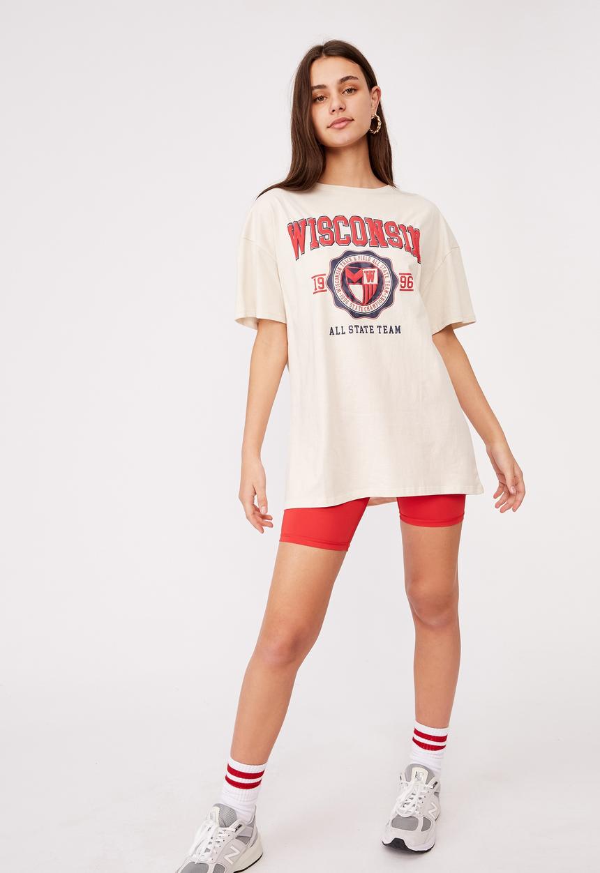 Factorie - Super relaxed graphic tee - washed ivory