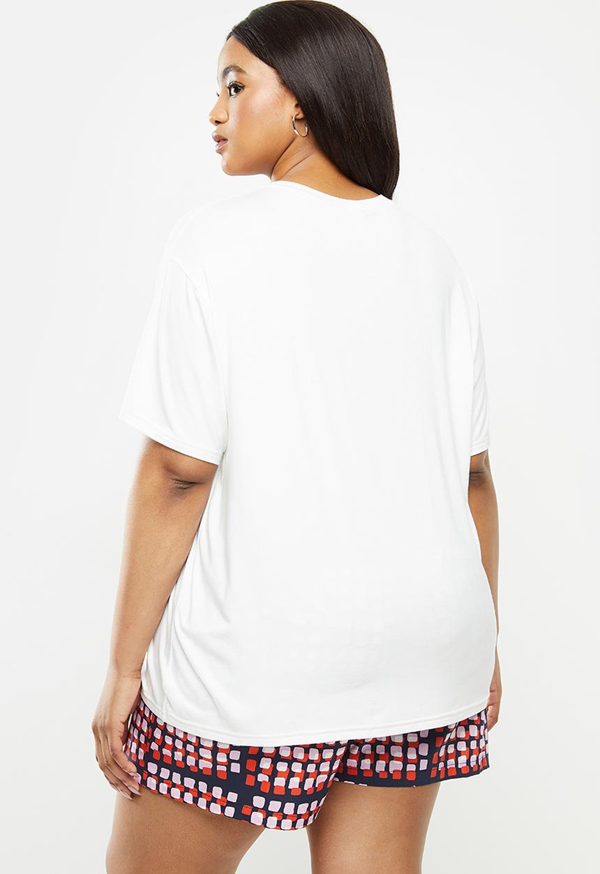 Me&B - Plus illustration printed tee - neutral 