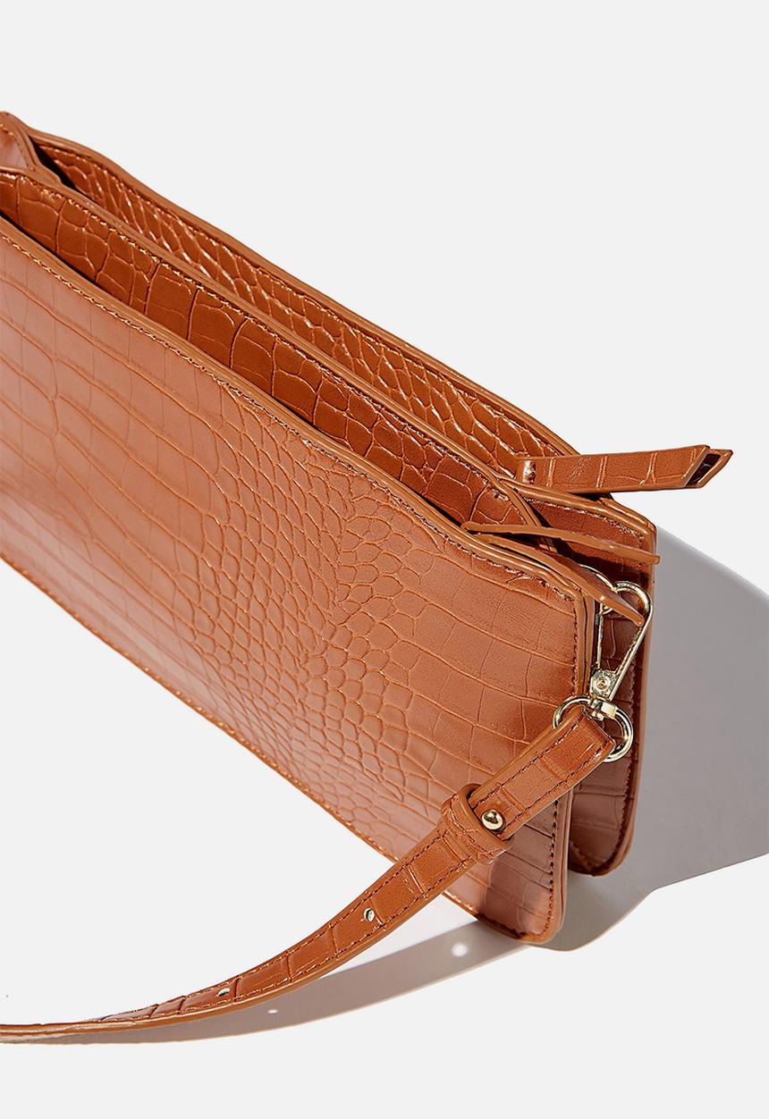 Rubi - Landscape underarm bag - tan texture