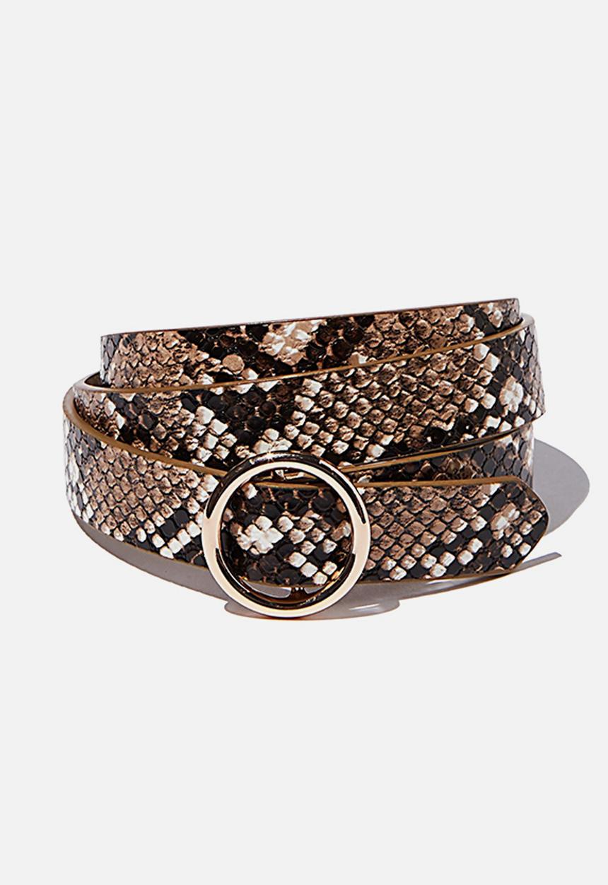 Rubi - Round about buckle belt - faux snake multi