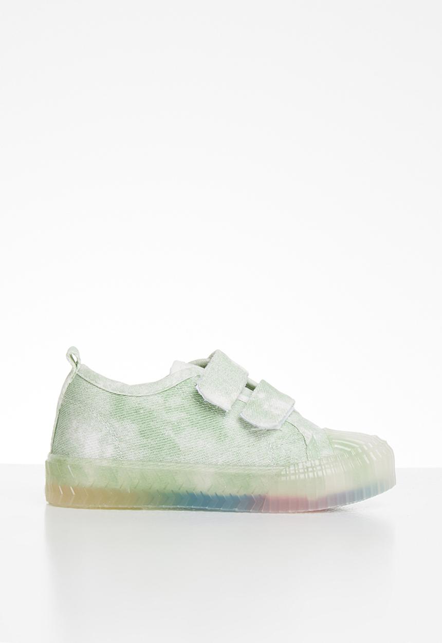 Pop Candy - Girls strap sneaker - green & white
