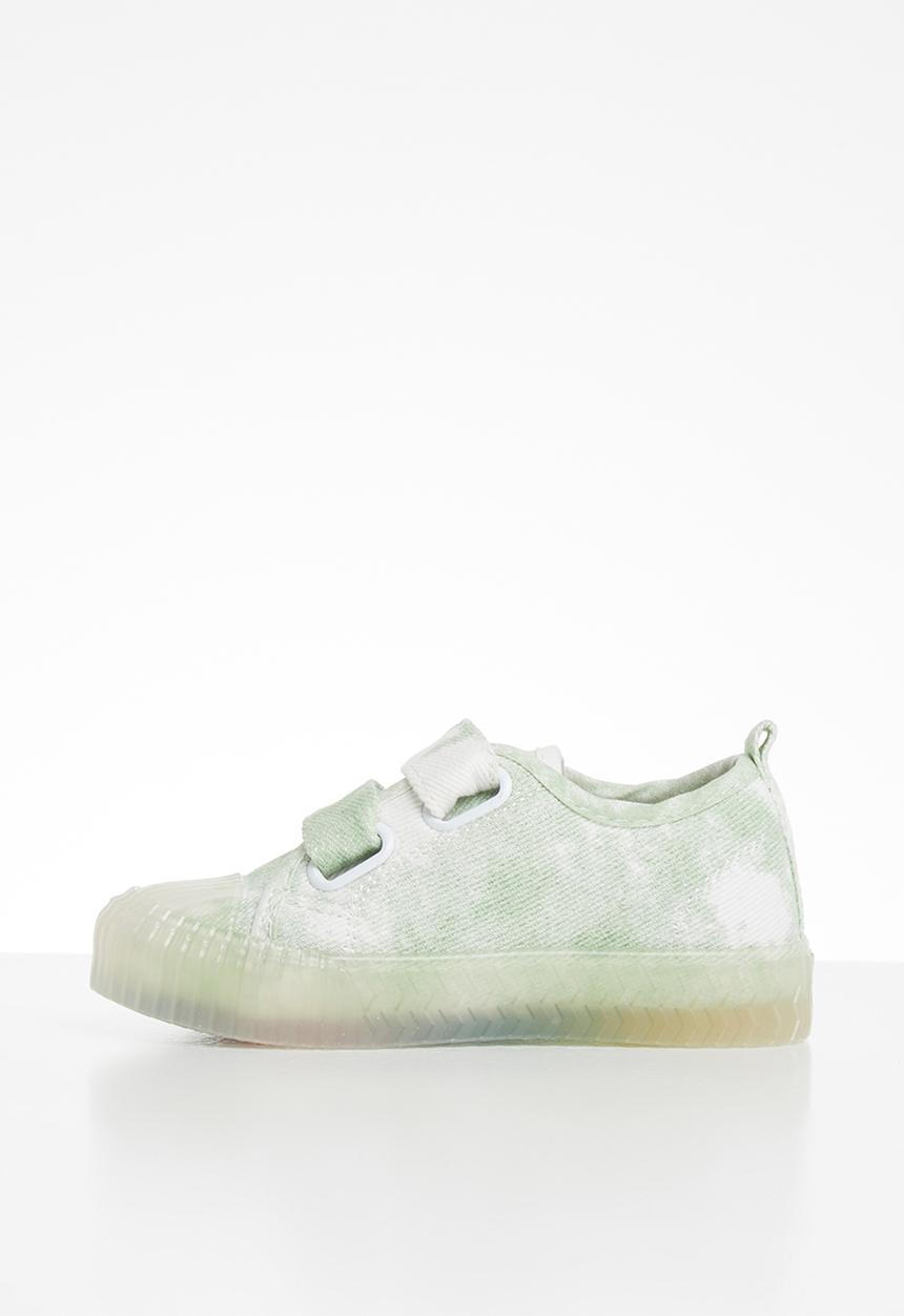 Pop Candy - Girls strap sneaker - green & white