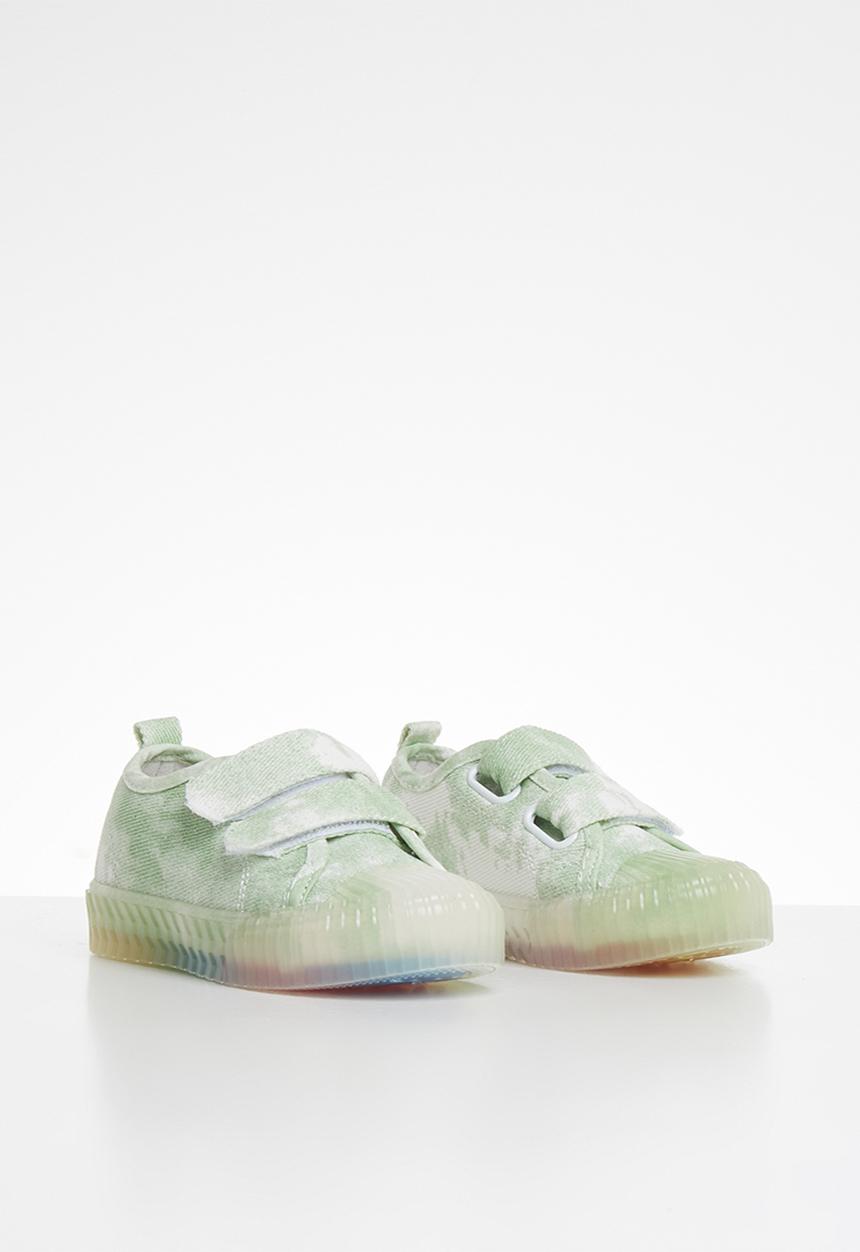 Pop Candy - Girls strap sneaker - green & white